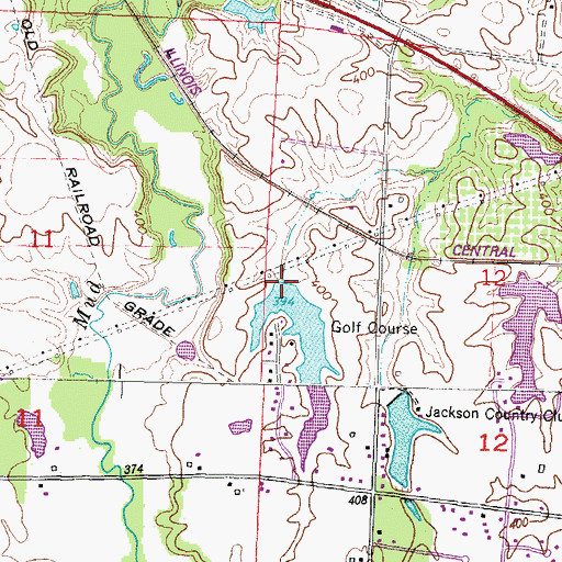 Topographic Map of Lake Henry Dam, IL