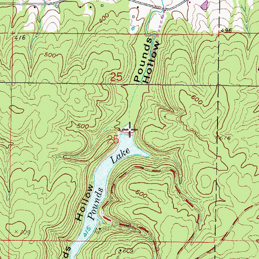 Topographic Map of Pounds Hollow Dam, IL