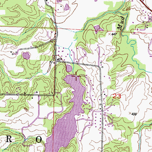 Topographic Map of Chautauqua Lake Dam, IL