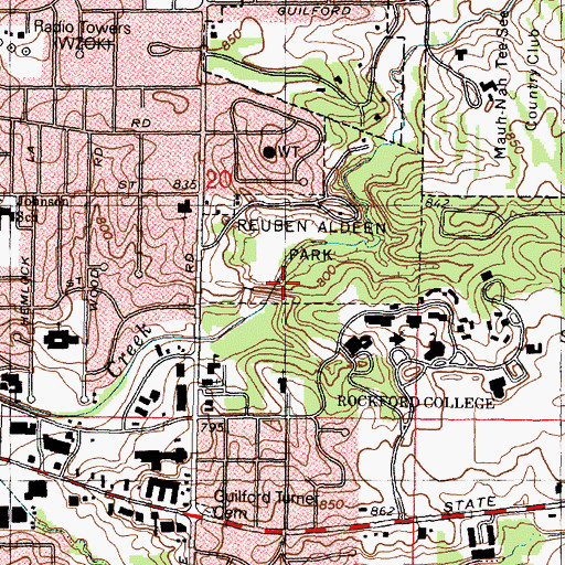 Topographic Map of Alpine Dam, IL