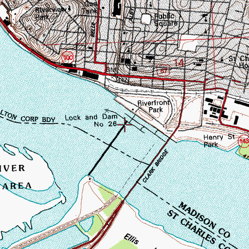 Topographic Map of Alton Lake, IL