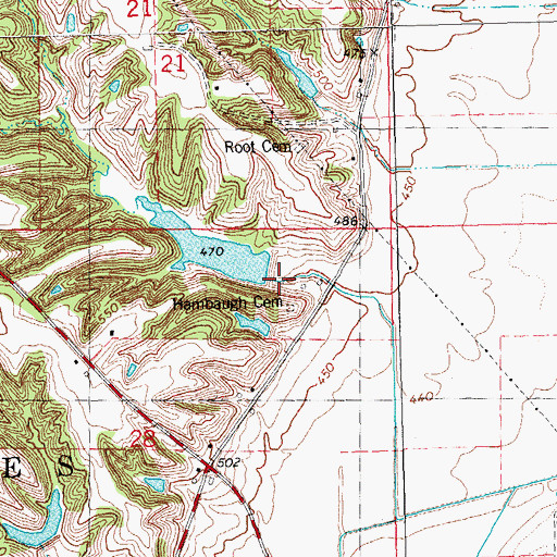 Topographic Map of Hambaugh-Martin Number 3 Dam, IL
