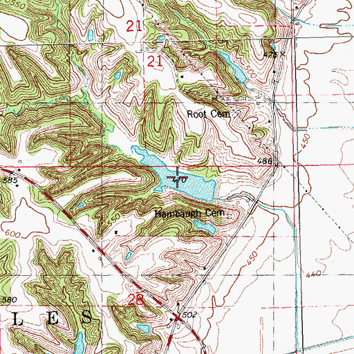 Topographic Map of Hambaugh-Martin Number 3 Reservoir, IL