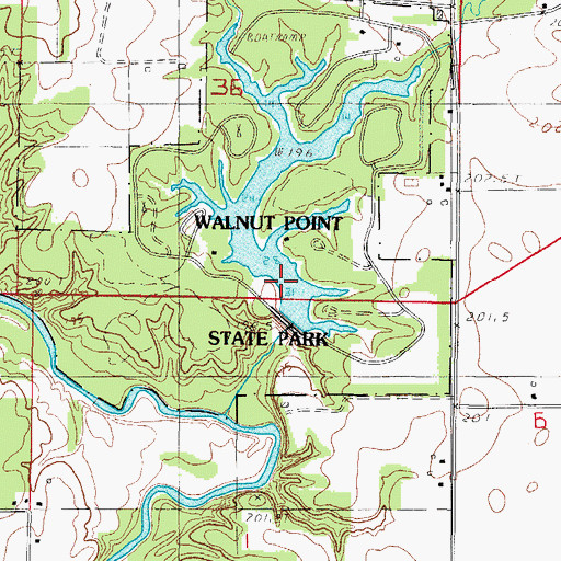 Topographic Map of Walnut Point State Park Lake, IL