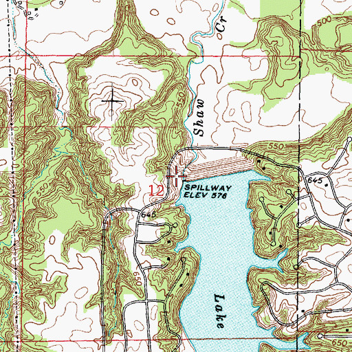 Topographic Map of Wildwood Lake Dam, IL