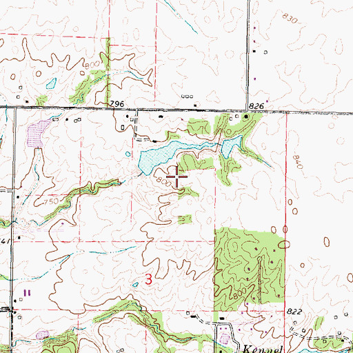 Topographic Map of Shepherd Pond Dam, IL