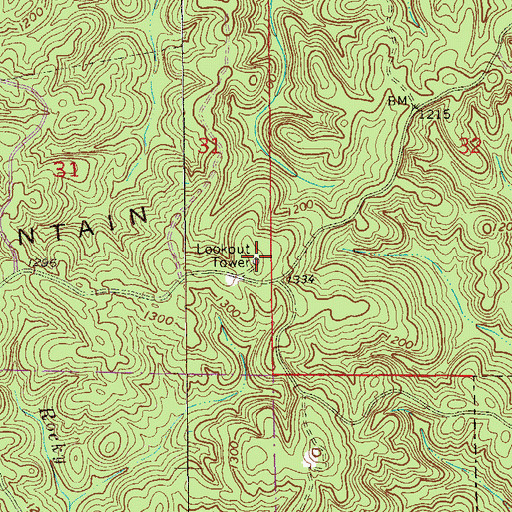 Topographic Map of Bankhead Lookout Tower, AL