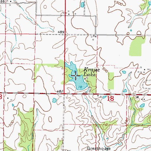 Topographic Map of Krajec Lake Dam, IL