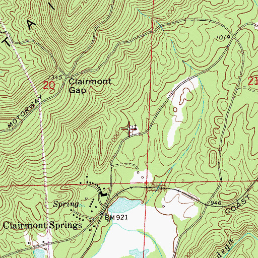 Topographic Map of Friendship Church, AL