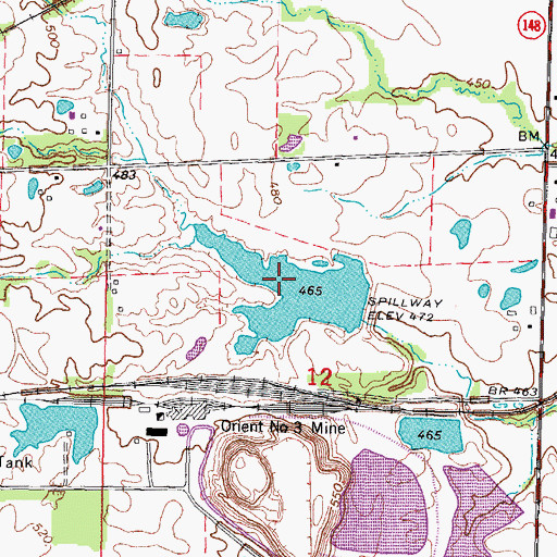 Topographic Map of East Lake Impoundment, IL