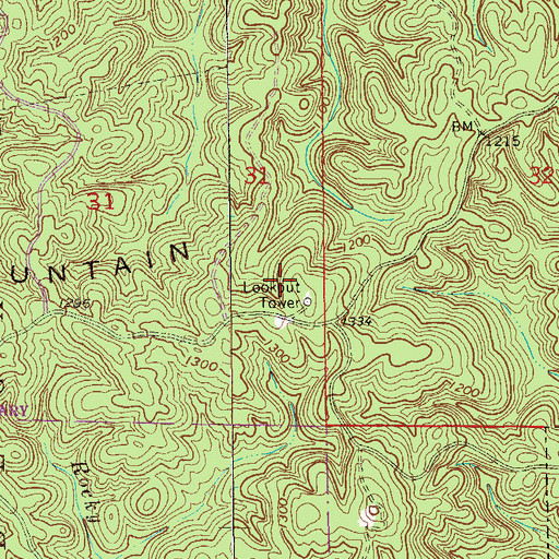 Topographic Map of Lower Shoal Shelter, AL