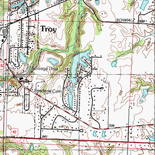 Topographic Map of Twin Lakes, IL