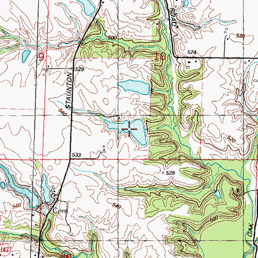 Topographic Map of Willaredt Lake, IL