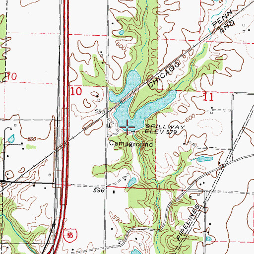 Topographic Map of Big Four Reservoir Dam, IL