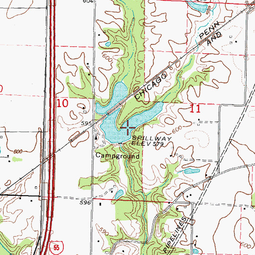 Topographic Map of Big Four Reservoir, IL
