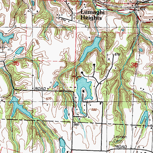 Topographic Map of Magin Lake Dam, IL