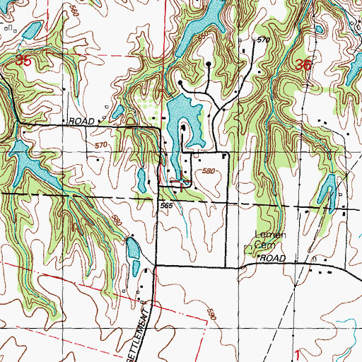 Topographic Map of Magin Lake, IL