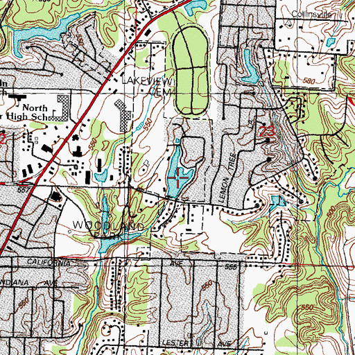 Topographic Map of Pine Lake, IL