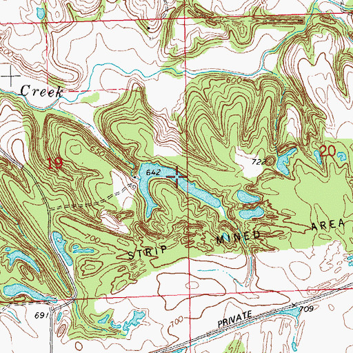 Topographic Map of Keystone Anglers Club Lake, IL