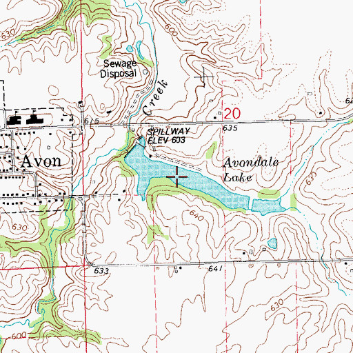 Topographic Map of Lake Avon Country Club Reservoir, IL