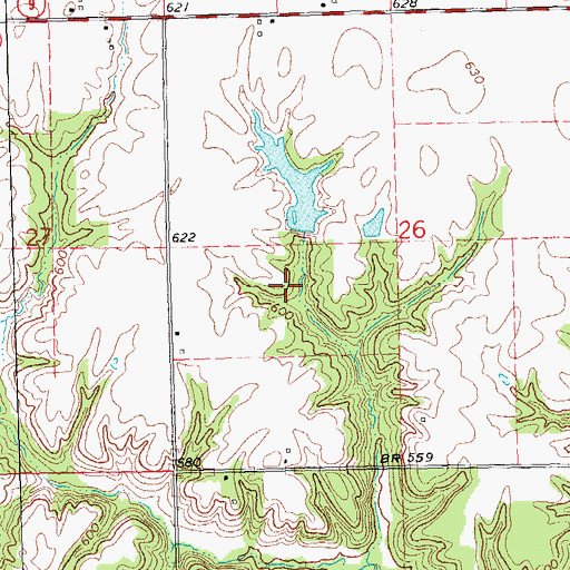Topographic Map of Sweeneys Pond Dam, IL
