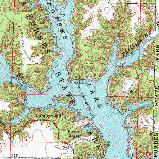 Topographic Map of Forbes Lake, IL