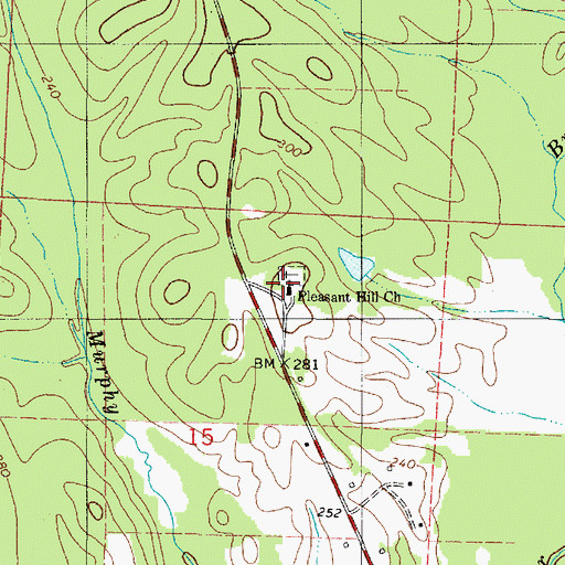 Topographic Map of Pleasant Hill Cemetery, AL