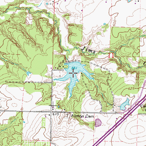 Topographic Map of Rochester-Goodell Reservoir, IL