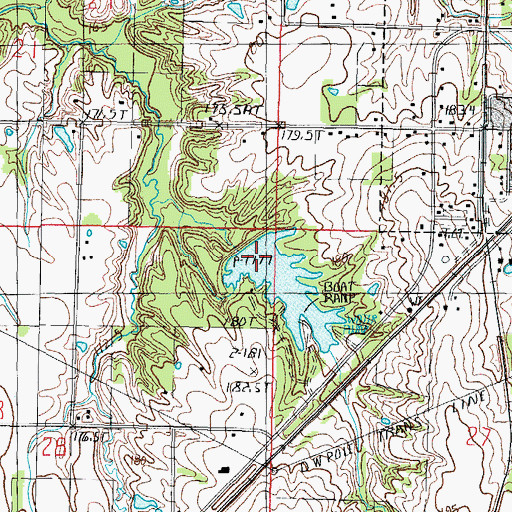 Topographic Map of Kinmundy Lake Dam, IL