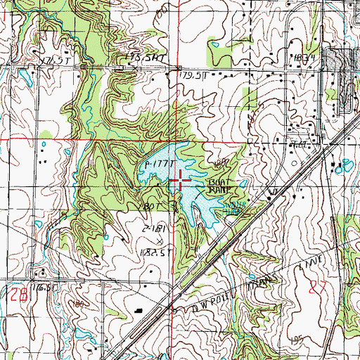 Topographic Map of Kinmundy Lake, IL
