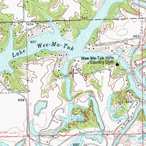 Topographic Map of Truax Lake Dam, IL