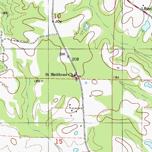 Topographic Map of Hogley Wood Cemetery, AL