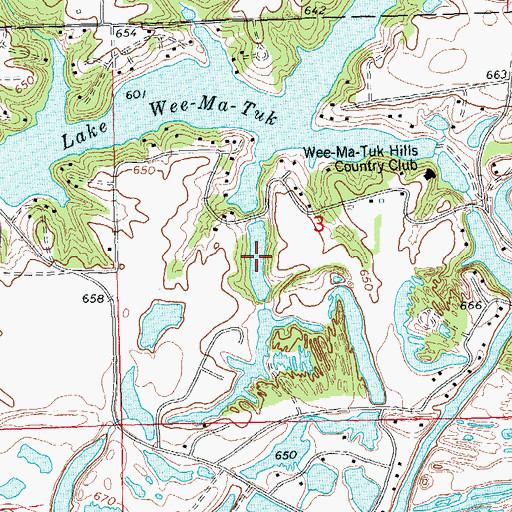 Topographic Map of Truax Lake, IL