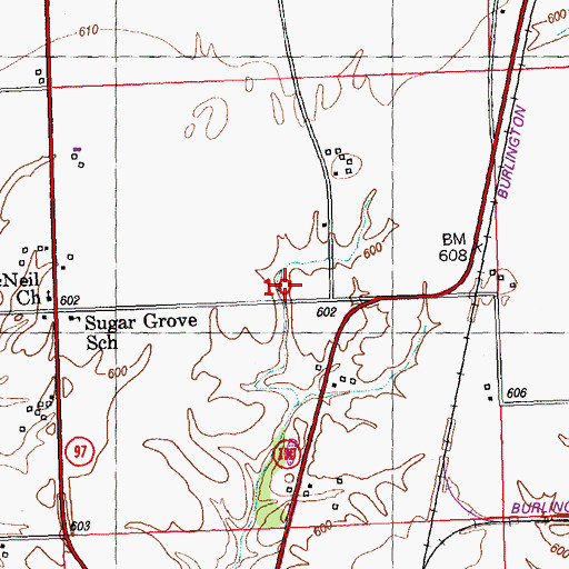Topographic Map of Carthage Lake Number 1 Dam, IL