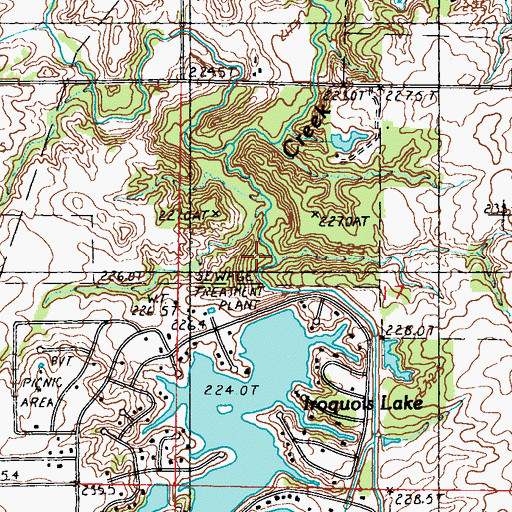 Topographic Map of Lake Iroquois Dam, IL