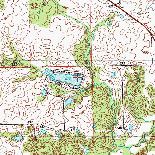 Topographic Map of Lake Ronnie Dam, IL