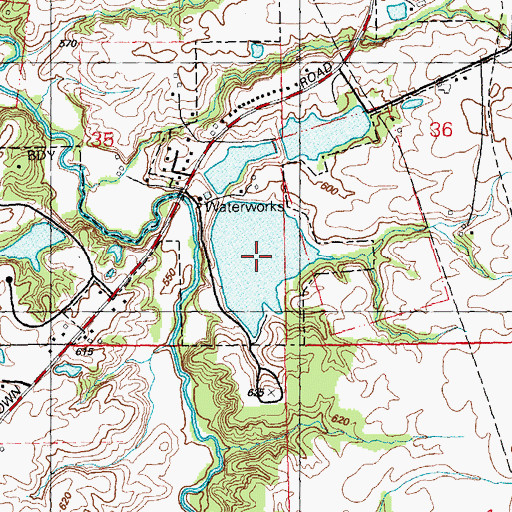 Topographic Map of Waterloo New Reservoir, IL
