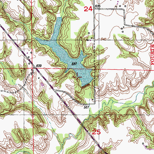 Topographic Map of Vermont New Lake Dam, IL