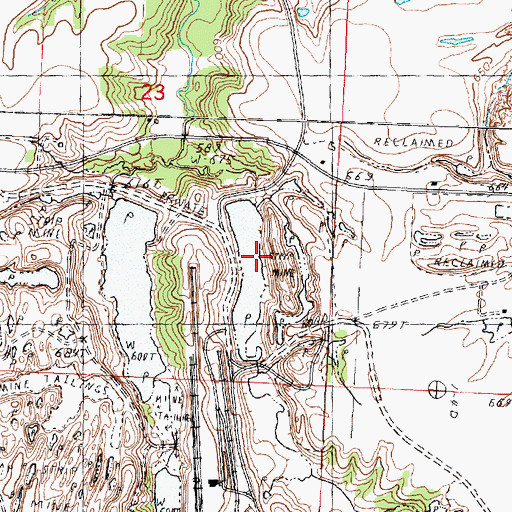 Topographic Map of Slurry Lake Number 1 Dam, IL