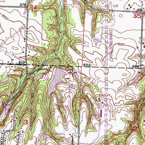 Topographic Map of Big Timber Lake Dam, IL