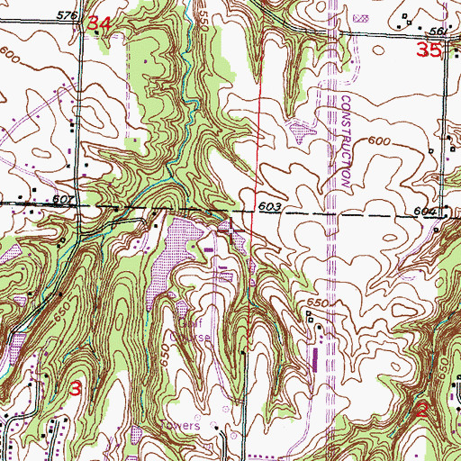 Topographic Map of Big Timber Lake, IL