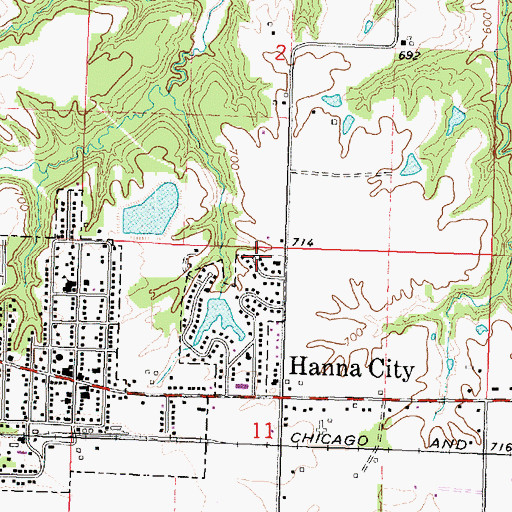 Topographic Map of Lakeland Lake Dam, IL