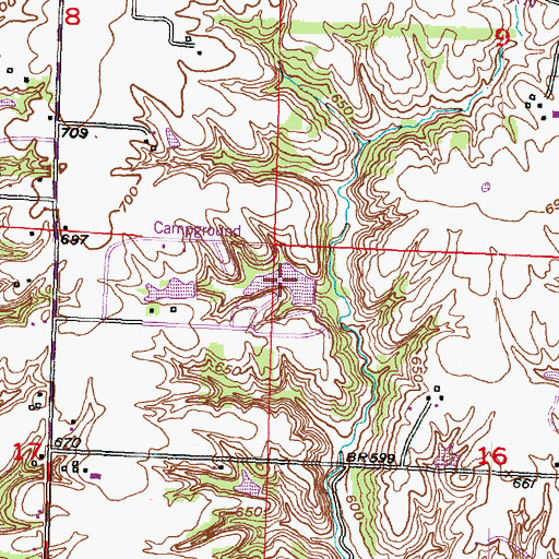 Topographic Map of Leisure Oak Lake Number 1, IL