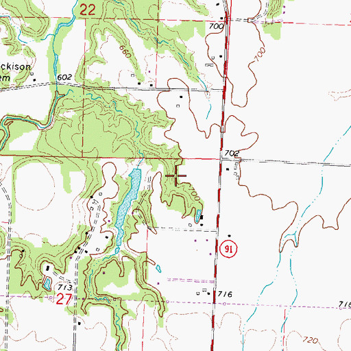 Topographic Map of Radnor Rod and Gun Club Lake Dam, IL