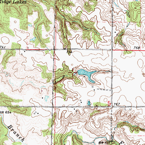 Topographic Map of Cross Lake Dam, IL