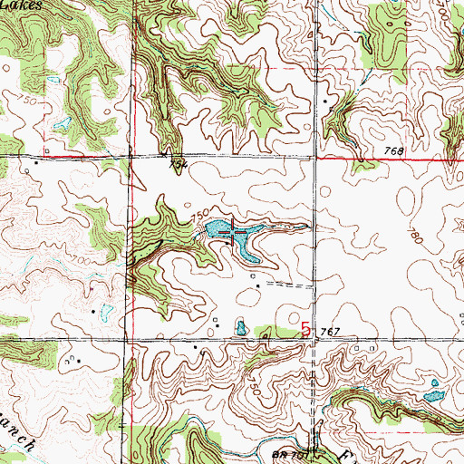 Topographic Map of Cross Lake, IL