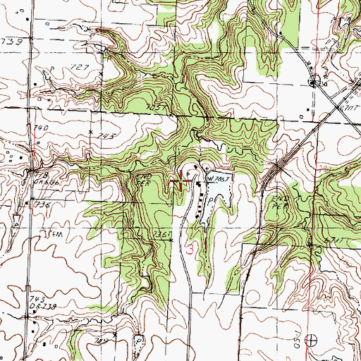 Topographic Map of Lake Holiday, IL
