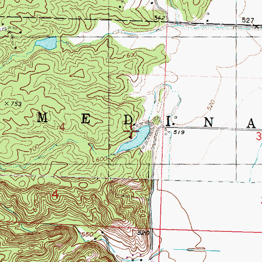 Topographic Map of Smith Lake Dam, IL