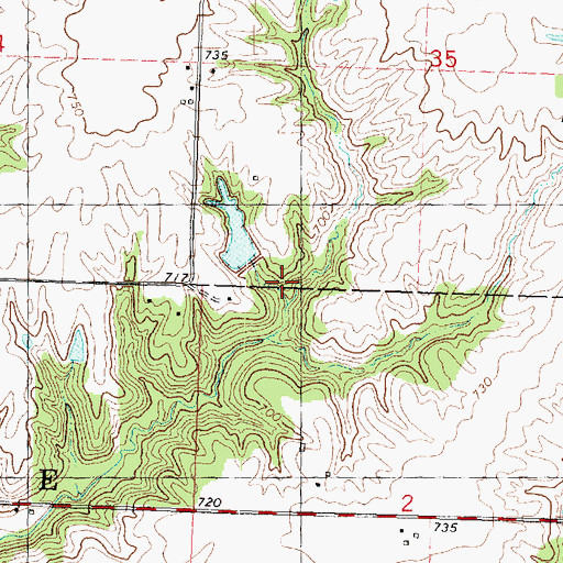 Topographic Map of Underwood Pond Dam, IL