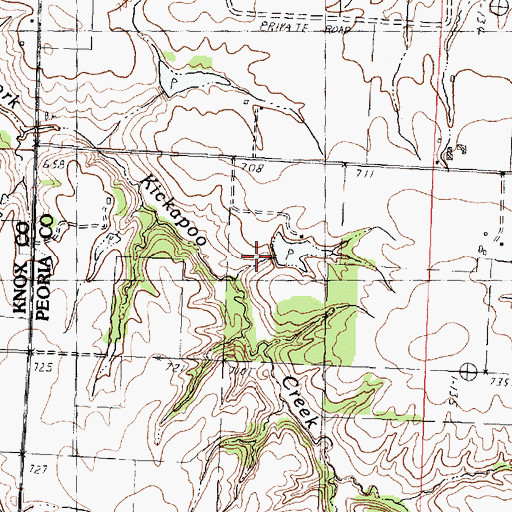 Topographic Map of South Warner Pond Dam, IL